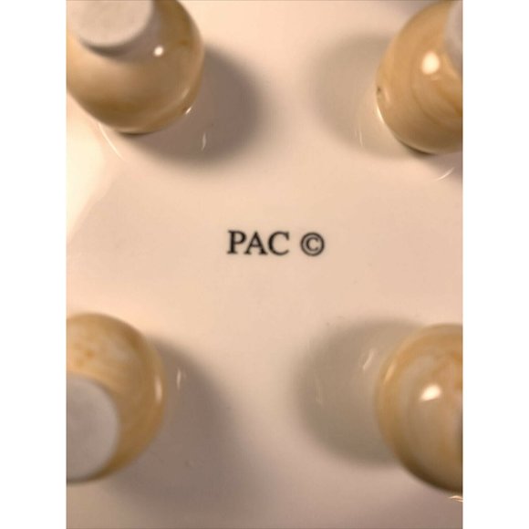 PAC ~ Cornucopia Autumn Decor Four Footed Ceramic Candle Dish ~ YaY! - Picture 5 of 11